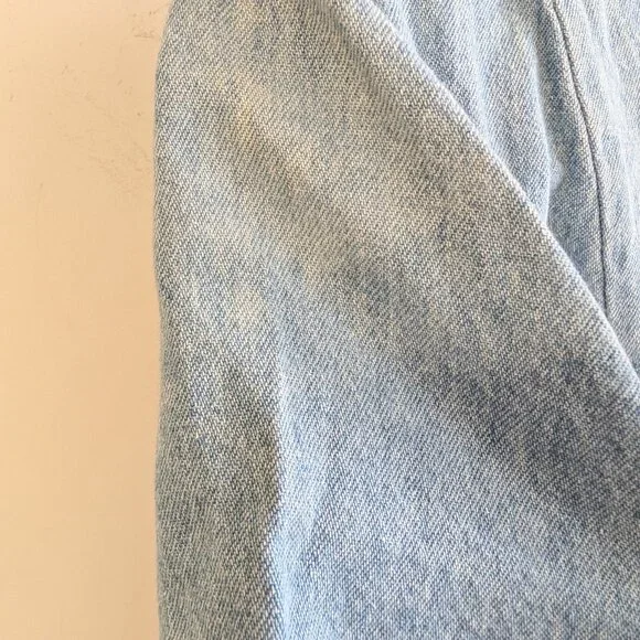 Vintage Midi Denim Dress with full button front with bead detail at neckline - Picture 6 of 10